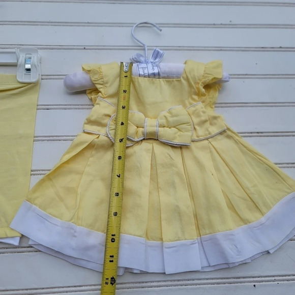 First Impressions 3-6 Months Baby Girl Yellow Dress Top Set Outfit Spring Summer - Picture 6 of 6